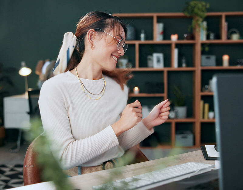 Woman sitting at a desk